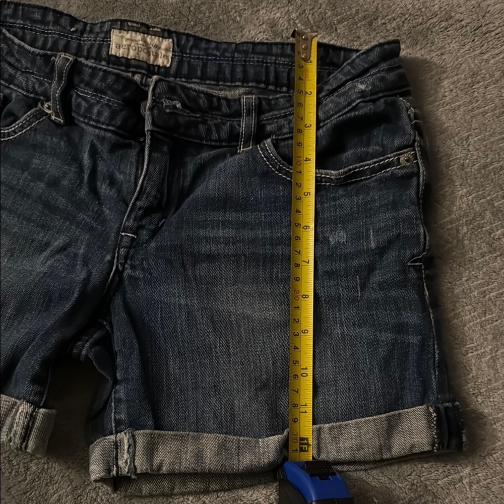 Aeropostale Blue Jean Shorts Cuffed Hem - Picture 2 of 6
